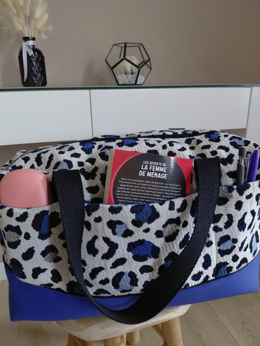 Sac week-end Toscane bleu fauve – Collection Échappée sauvage – Image 4